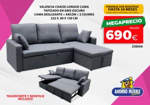 Sofa Chaise Longue Esperanza 4 plazas 275cm - Ahorro Mueble Canarias