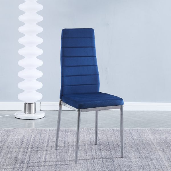 Silla Avatar Velvet azul/pata cromada