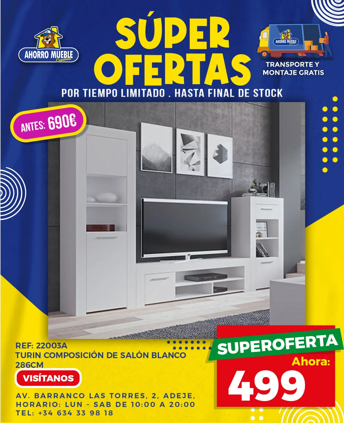 Oferta mueble de salón Tenerife